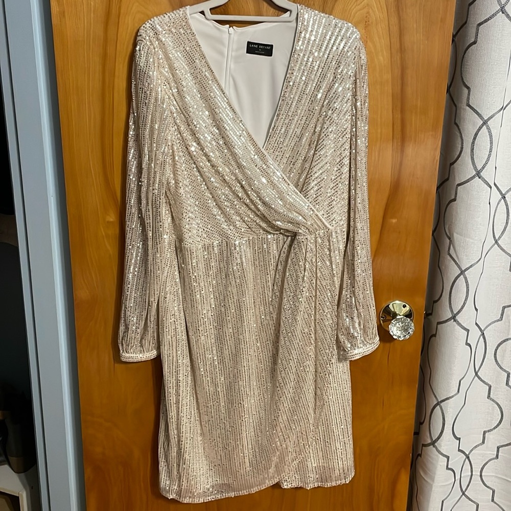 Lane Bryant sequin dress, long sleeve. New, never worn.